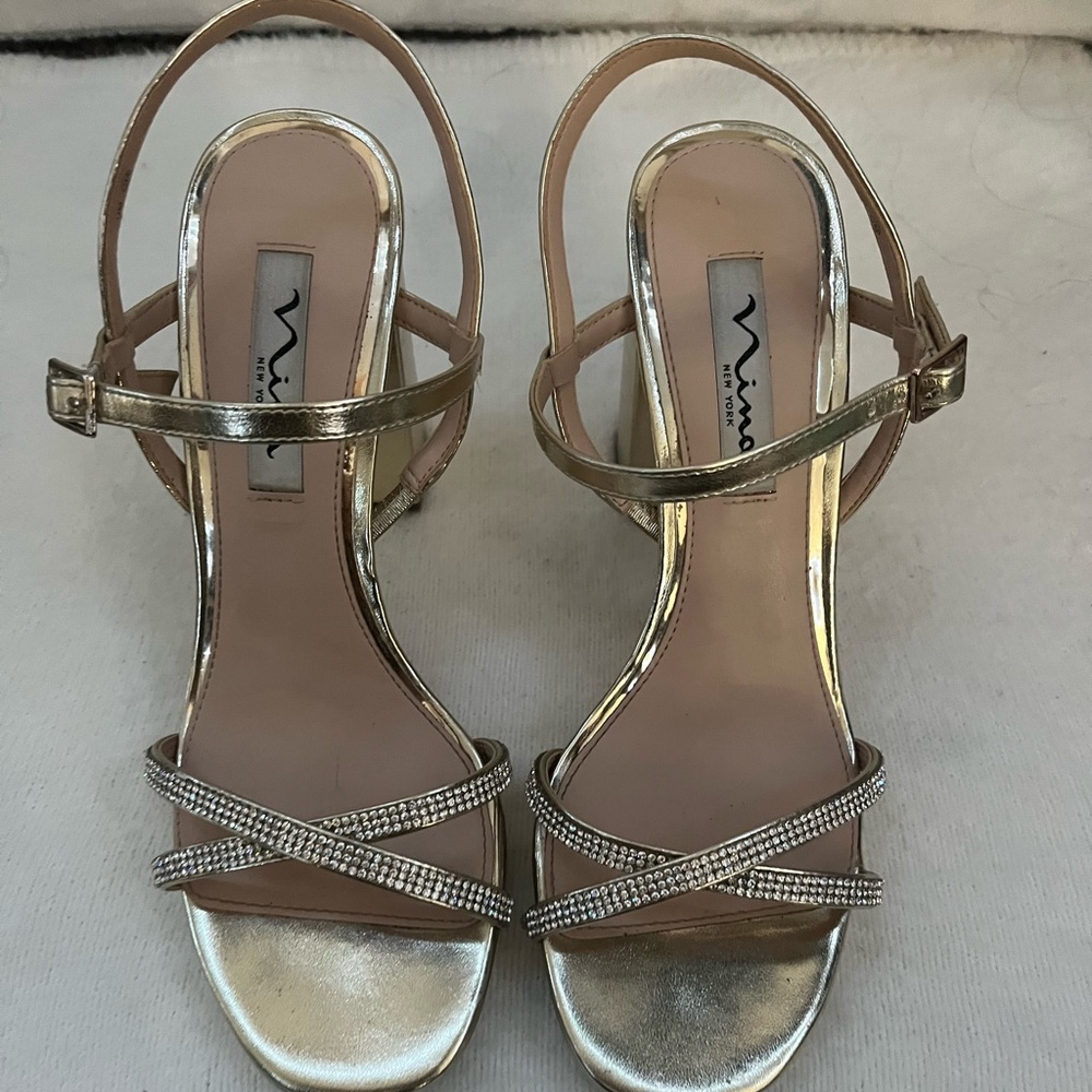 Women's Nina Denise Gold Chunky Heels